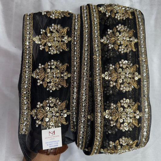 Beads and Pearl work Net Base Lace