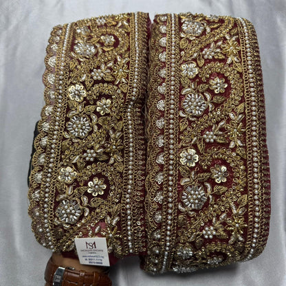 Heavy Designer Beads work Handwork Lace