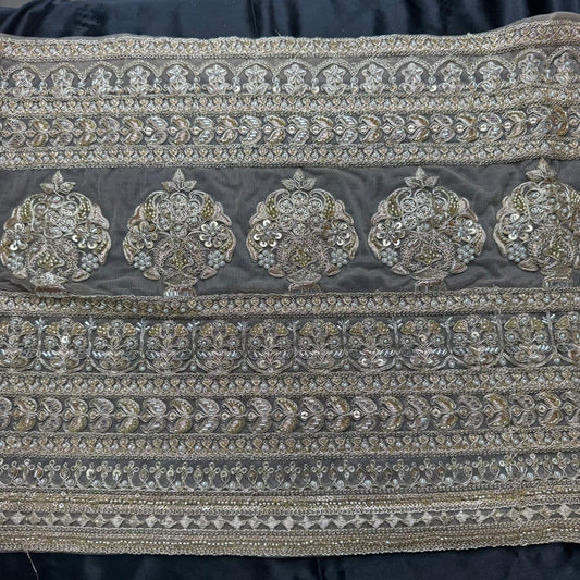 Heavy embellishment with pearls & Zari embroidery Lace