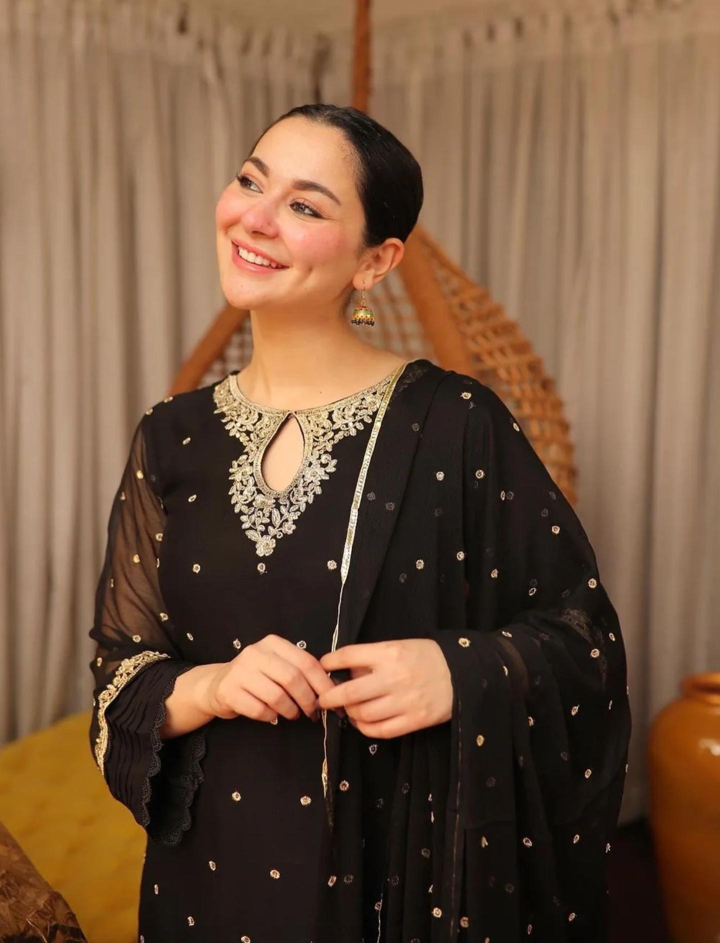 Trending Hania Amir Antique Dabka Handwork Neckline