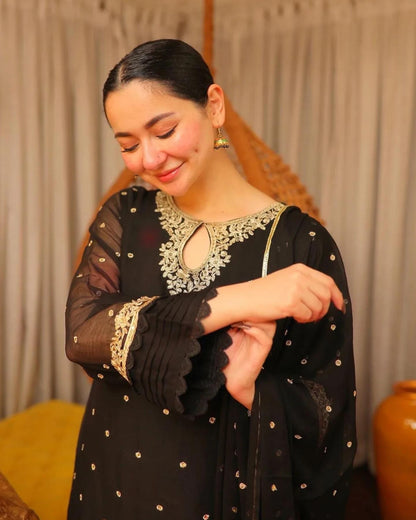 Trending Hania Amir Antique Dabka Handwork Neckline