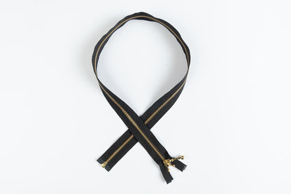 Black Color Ykk Zip with Golden Chain 20 25 inches