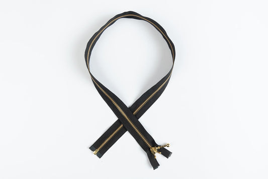 Black Color Ykk Zip with Golden Chain 20 25 inches