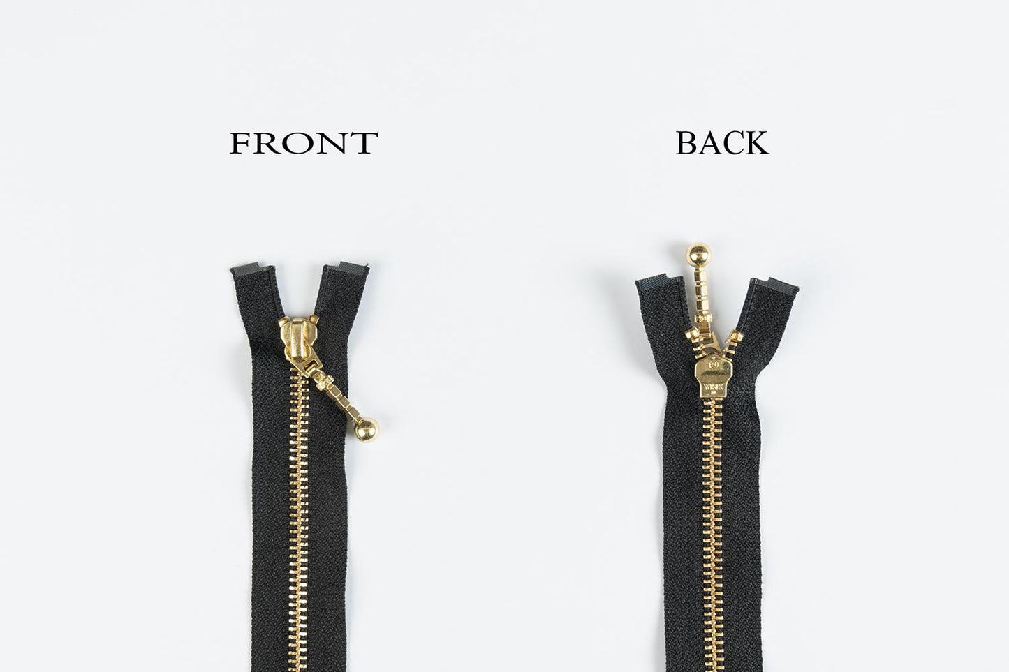 Black Color Ykk Zip with Golden Chain 20 25 inches