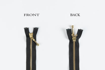 Black Color Ykk Zip with Golden Chain 20 25 inches