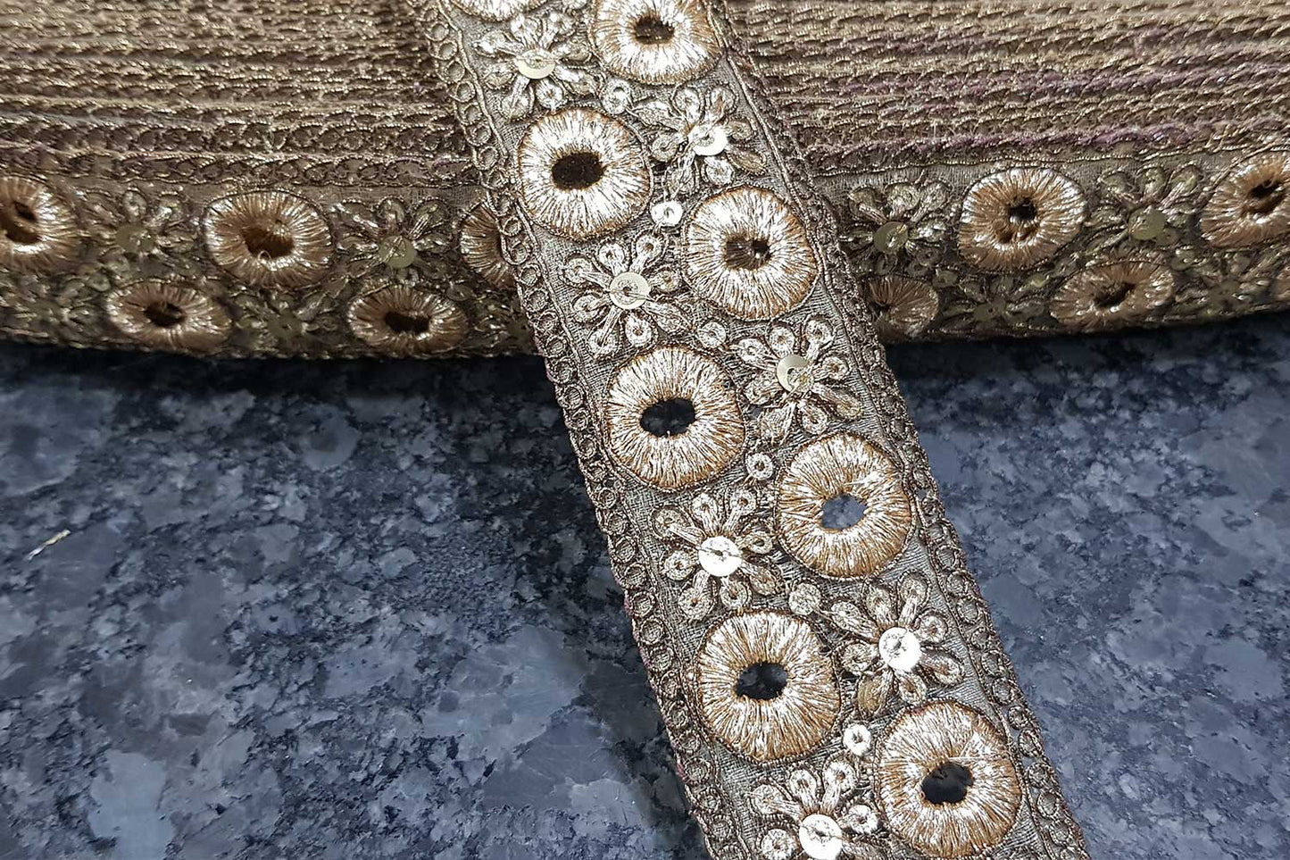 Antique Golden color Zari work Lace Border