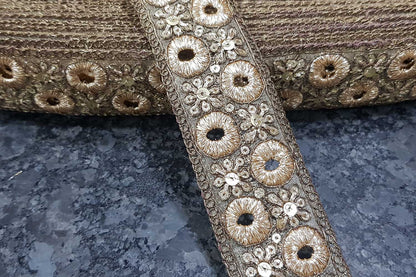 Antique Golden color Zari work Lace Border