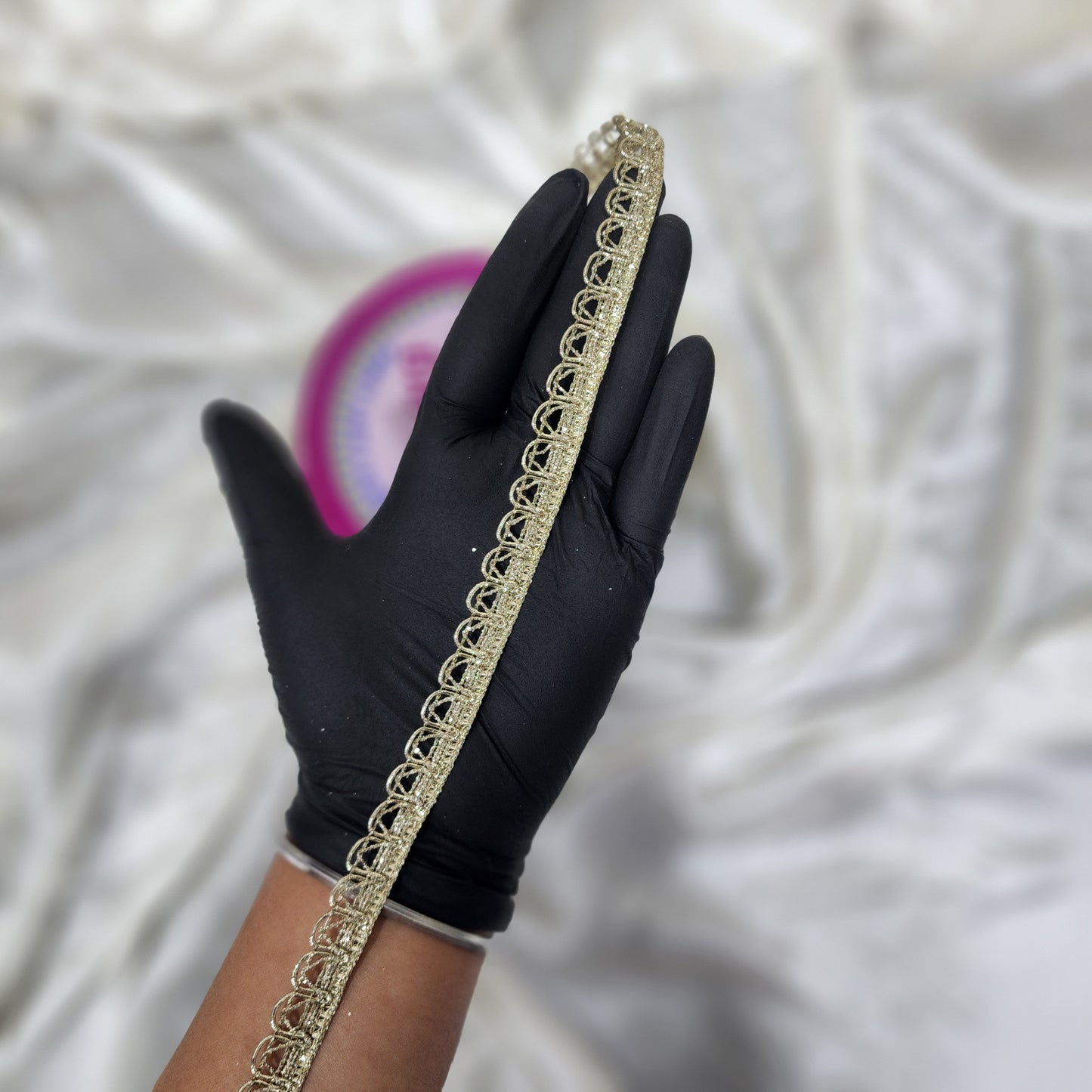 Light Golden color Zari lace