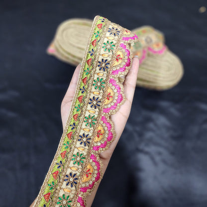 Multicolor Zari work Lace Border
