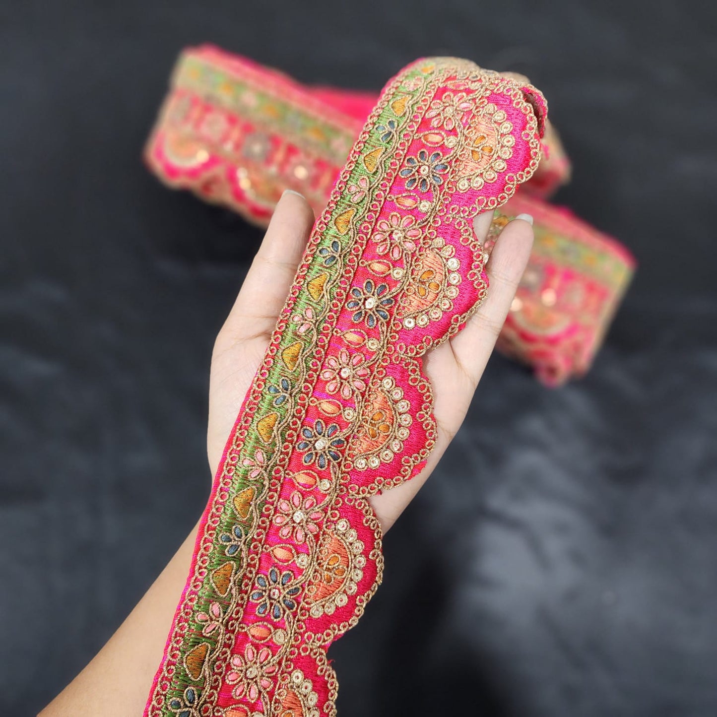 Multicolor Zari work Lace Border