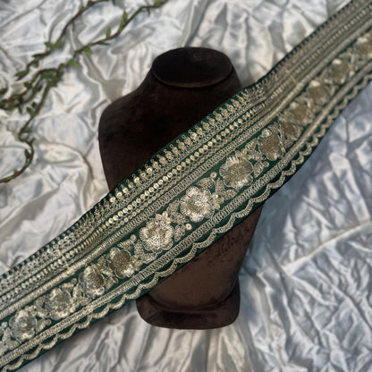 Golden Zari work Designer Lace