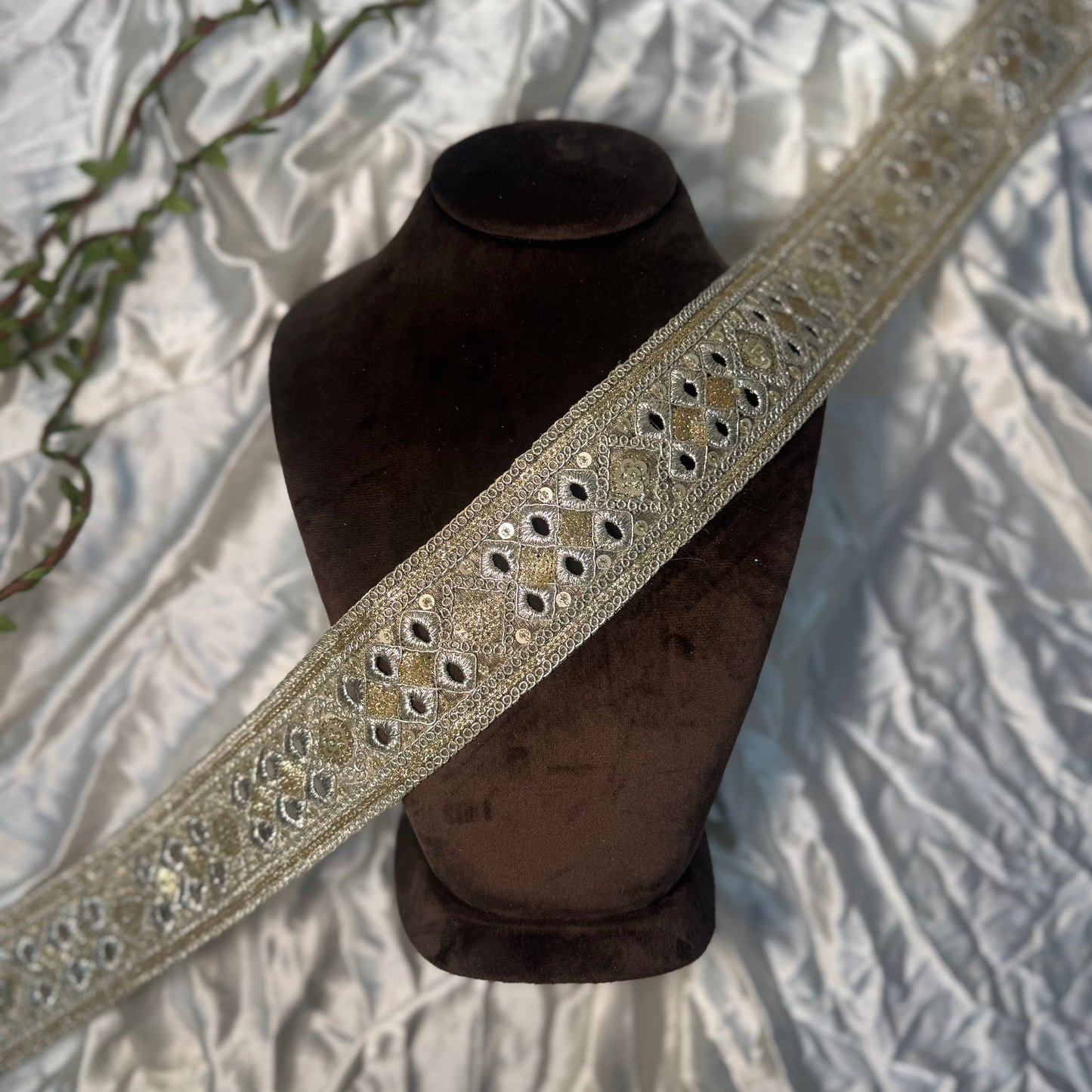 Water Golden Zari work Lace Border