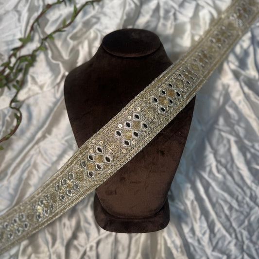 Water Golden Zari work Lace Border