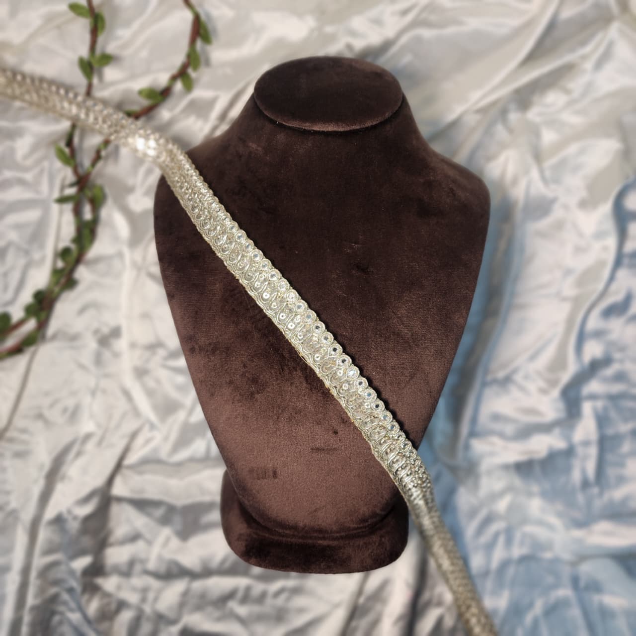 Sequin Zari Embroidery Border Lace