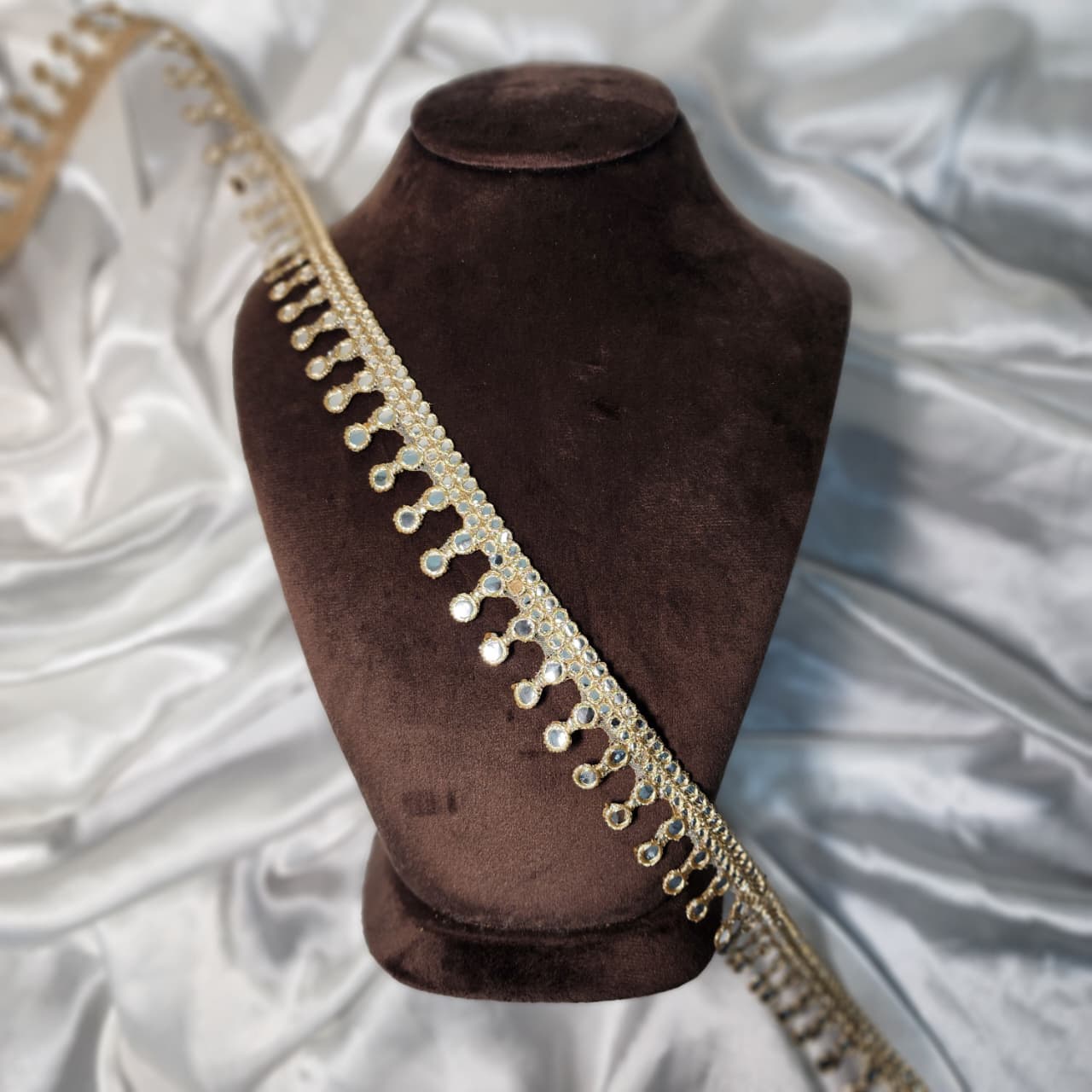 Premium zari work with hanging drop design Lace