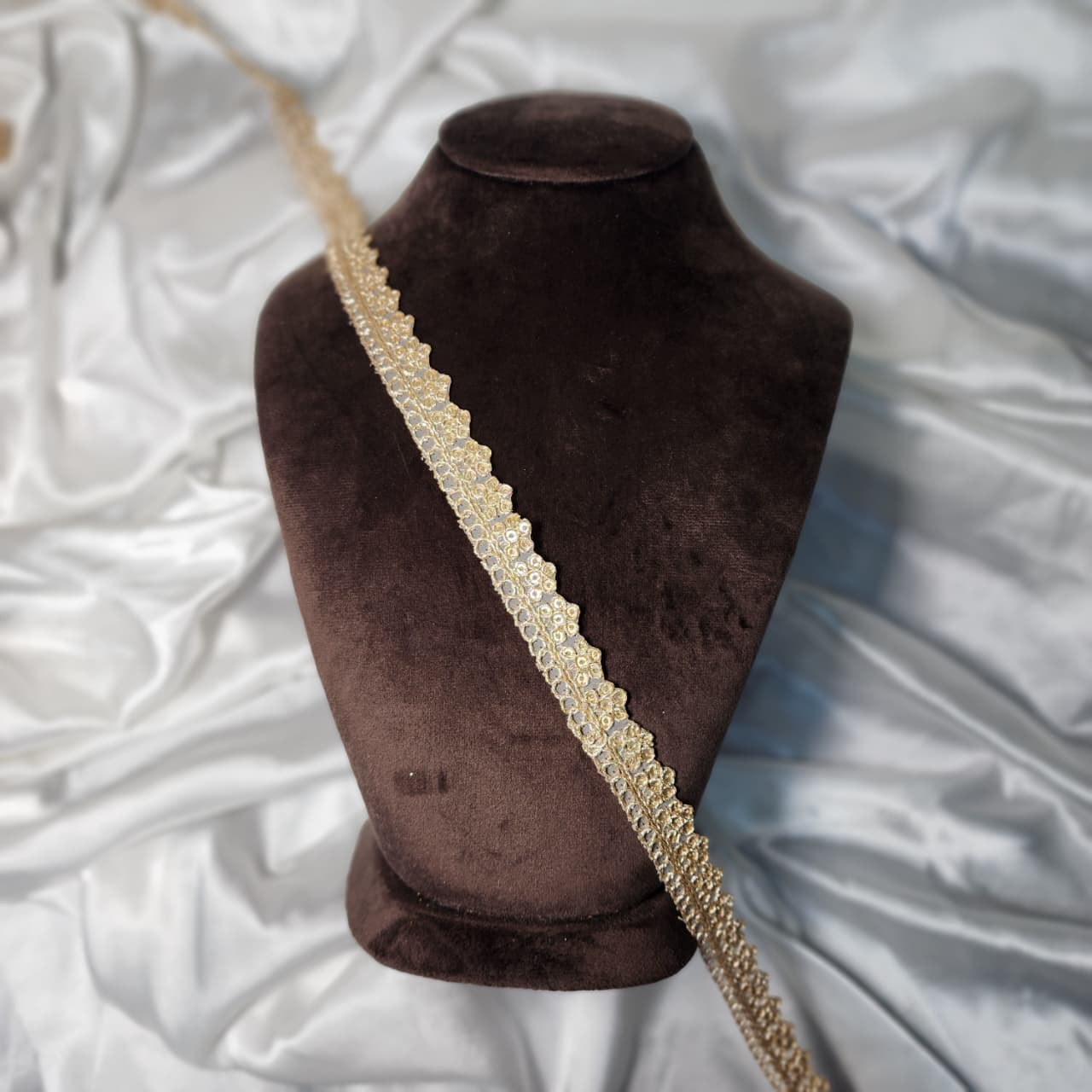 Elegant floral design with sequin detailing Lace Border
