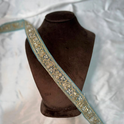 Royal Floral Gold Embroidery Lace Border