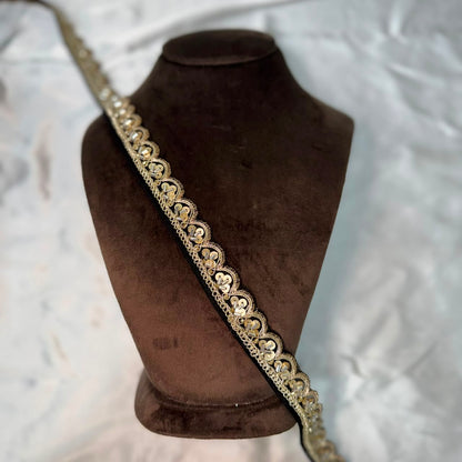 Designer Gold Zari Cutwork Lace Trim