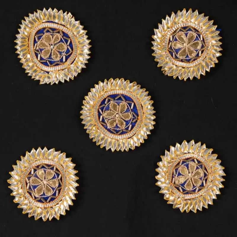 Set of 5 Pieces Round Shape Designer Gota Patti Patch