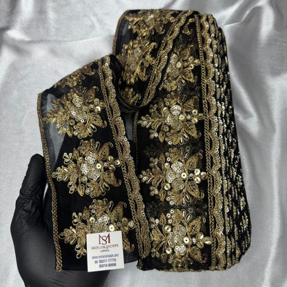 Zari and Sequins work Net Base Lace