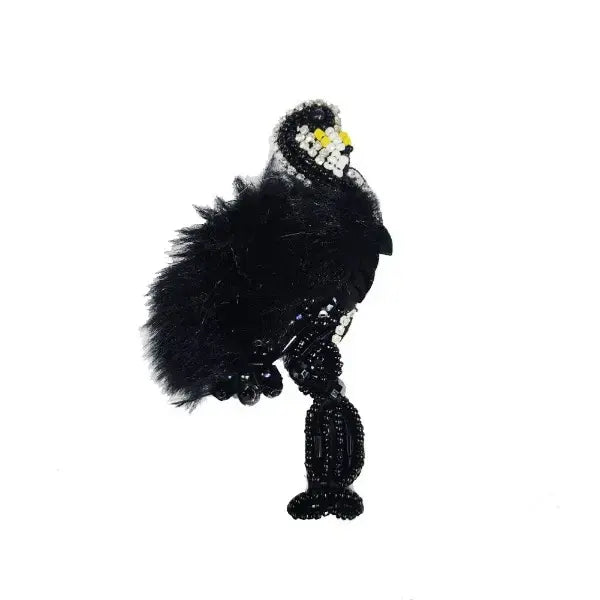 Swan/Flamingo Shape Beads Work Fancy Applique Patch 1 Piece