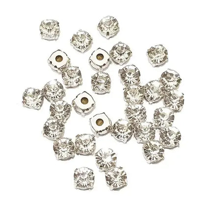 Sew On Rhinestone Softy Chaton's in Flat Back Metal Setting 6mm
