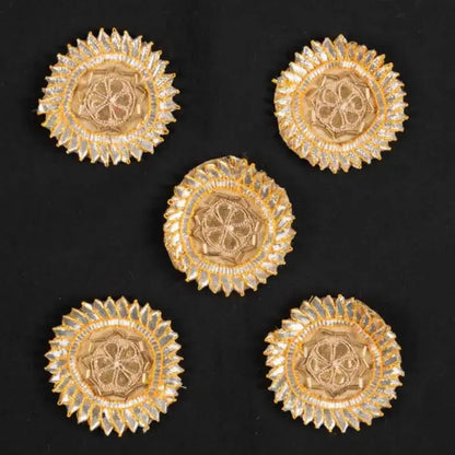 Set of 5 Pieces Round Shape Designer Gota Patti Patch