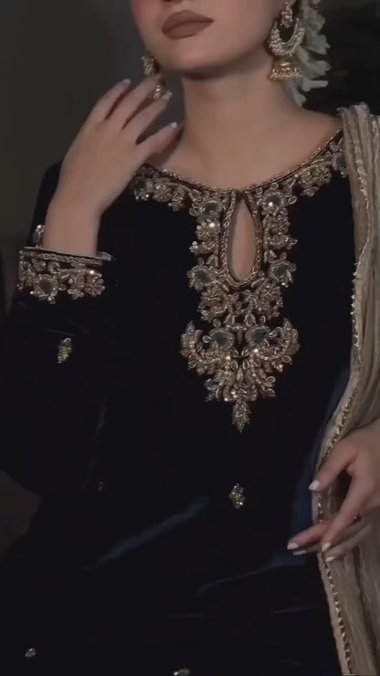 Antique Dabka work Handwork Neckline Patch