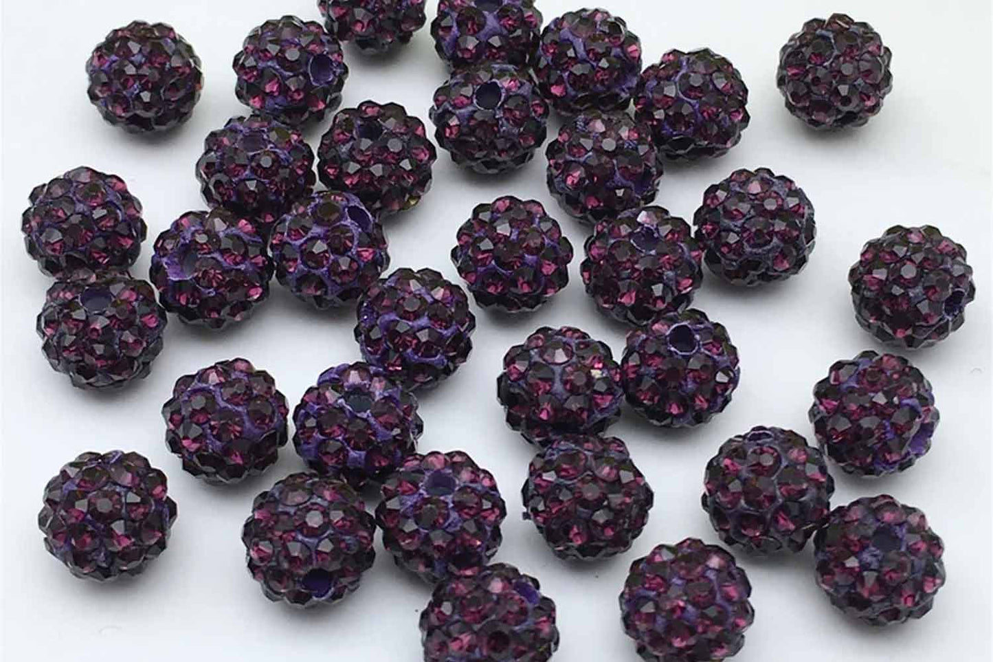 Fancy Round Zircon Ball Buttons (20 Pieces)