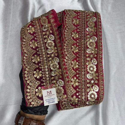 Golden Sequins and Zari Embroidery Lace