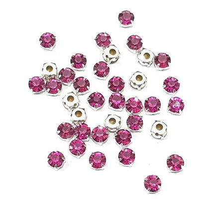 Sew On Rhinestone Softy Chaton's in Flat Back Metal Setting 6mm